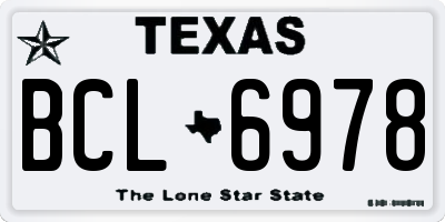 TX license plate BCL6978