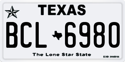 TX license plate BCL6980