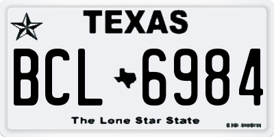 TX license plate BCL6984