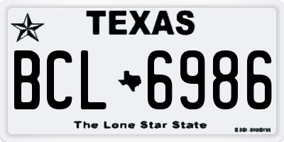TX license plate BCL6986