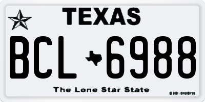 TX license plate BCL6988