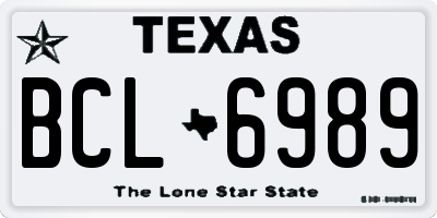 TX license plate BCL6989