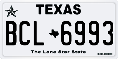 TX license plate BCL6993