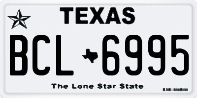 TX license plate BCL6995