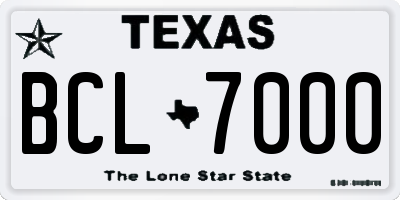 TX license plate BCL7000