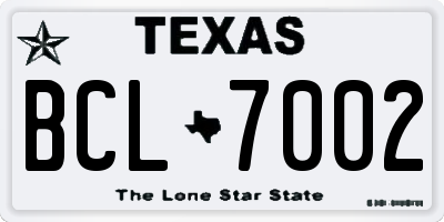 TX license plate BCL7002