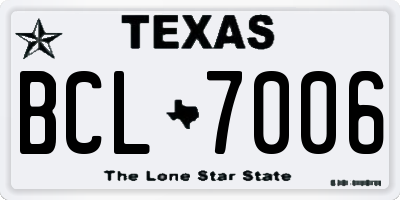 TX license plate BCL7006
