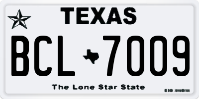 TX license plate BCL7009