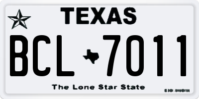 TX license plate BCL7011