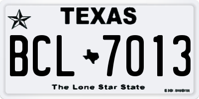 TX license plate BCL7013