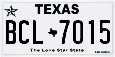 TX license plate BCL7015