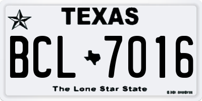 TX license plate BCL7016