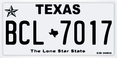 TX license plate BCL7017