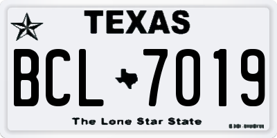 TX license plate BCL7019