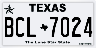 TX license plate BCL7024