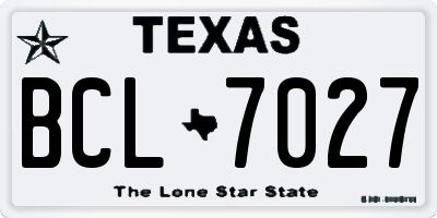 TX license plate BCL7027