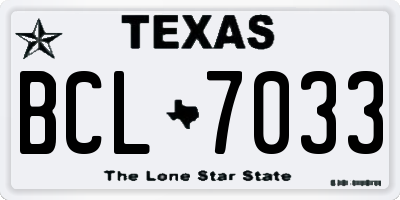 TX license plate BCL7033