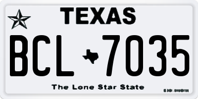 TX license plate BCL7035
