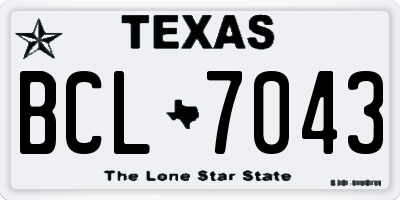 TX license plate BCL7043
