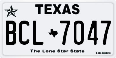 TX license plate BCL7047
