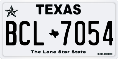 TX license plate BCL7054