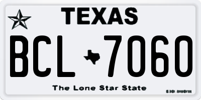 TX license plate BCL7060