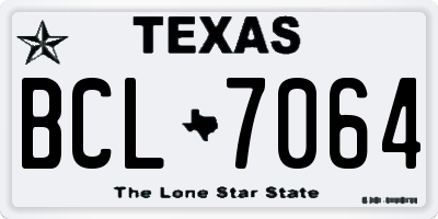 TX license plate BCL7064
