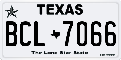 TX license plate BCL7066