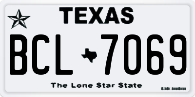 TX license plate BCL7069