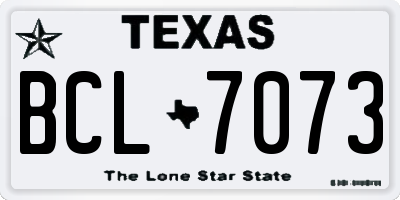 TX license plate BCL7073