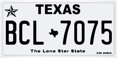 TX license plate BCL7075