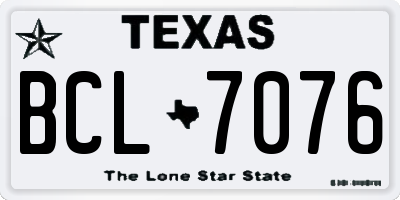 TX license plate BCL7076