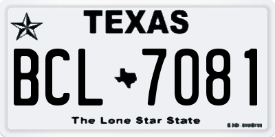 TX license plate BCL7081