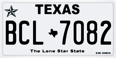 TX license plate BCL7082