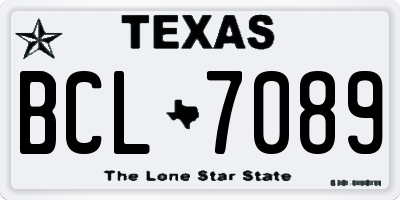 TX license plate BCL7089