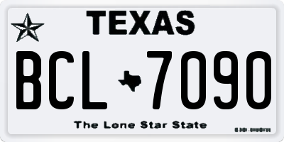 TX license plate BCL7090