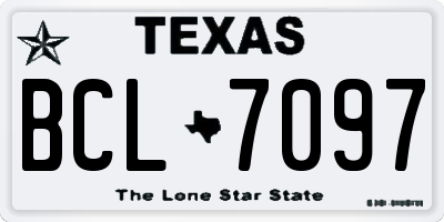 TX license plate BCL7097