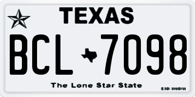 TX license plate BCL7098
