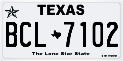 TX license plate BCL7102