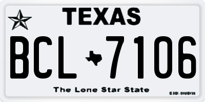 TX license plate BCL7106