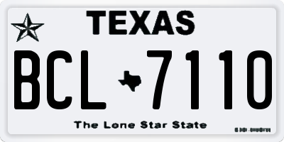 TX license plate BCL7110