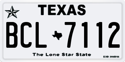 TX license plate BCL7112