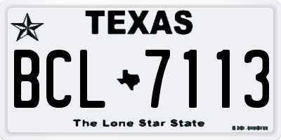 TX license plate BCL7113