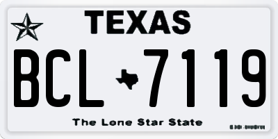 TX license plate BCL7119