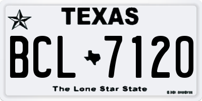 TX license plate BCL7120