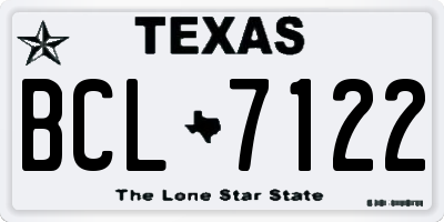 TX license plate BCL7122