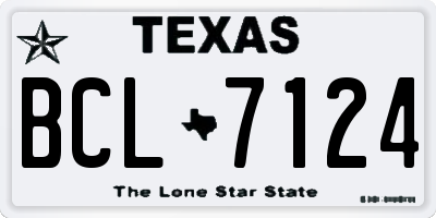 TX license plate BCL7124