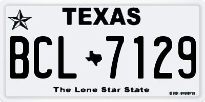 TX license plate BCL7129