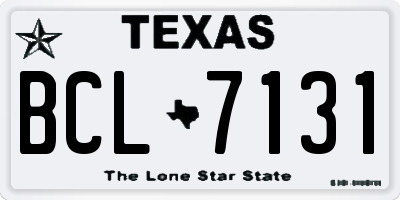 TX license plate BCL7131