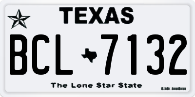 TX license plate BCL7132
